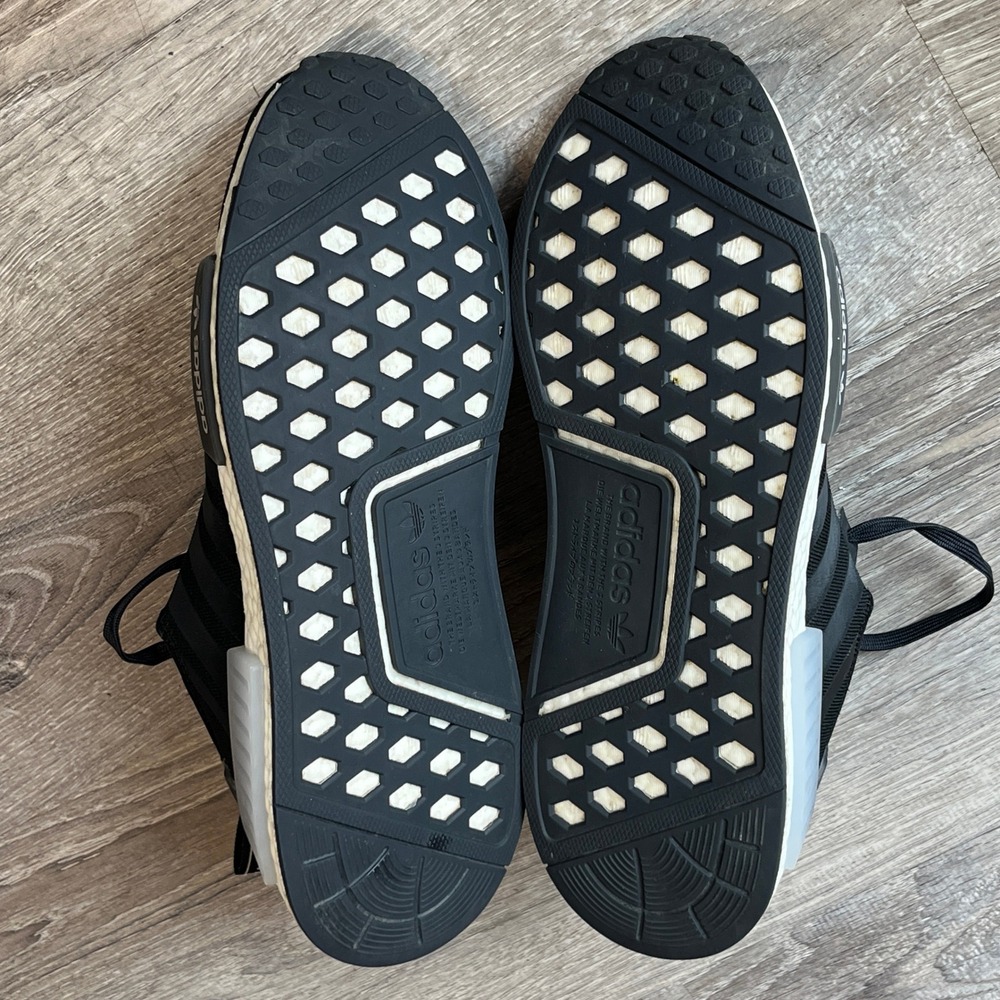 Adidas NMD_R1 Mens Black White Marble Heel Boost Sneakers IE9611 Size 9.5 - Picture 6 of 8